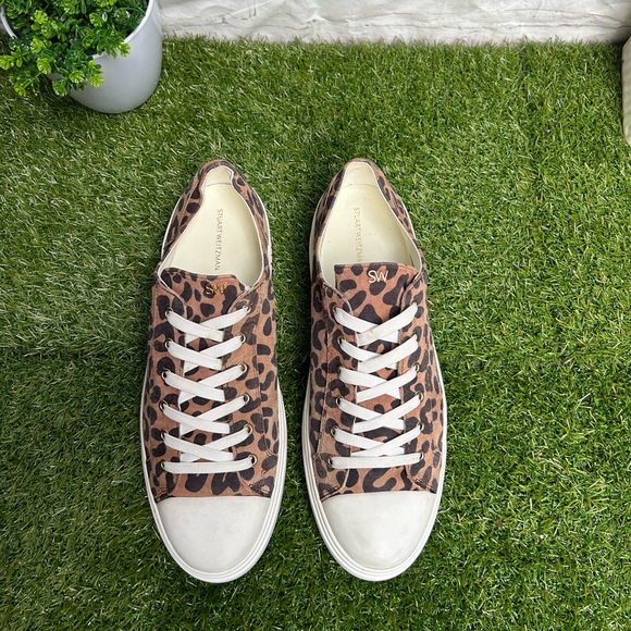 STUART WEITZMAN
 Sammy Low Top Sneaker
Cheetah Suede women size 10 like new - Picture 9 of 16
